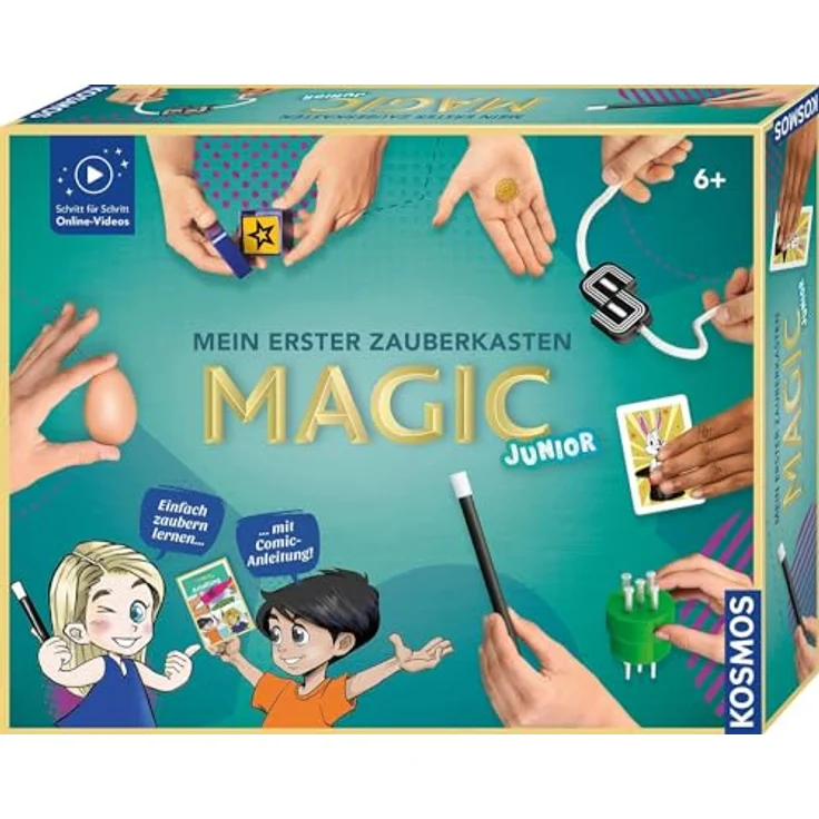Kosmos Zauberkasten Mein erster Zauberkasten Magic Junior, 15 magische Tricks mit Comic-Anleitung und Online-Tutorials für Kinder ab 6 Jahren – Bild 1