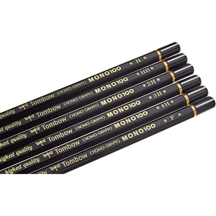 Tombow MONO-100-AS Bleistift Mono 100, 12-er Set, Schwarz - Hochwertiger Bleistift mit extra-dunkler Graphitmine, 12 Härtegrade enthalten – Bild 4