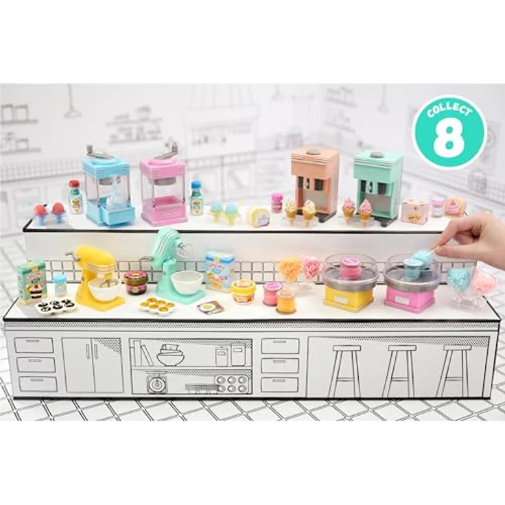 MGA Miniverse-Mini Appliances S2 0, Miniatur-Küchengeräte Set mit Softeismaschine, Zuckerwatte-Automat, Eis-Crusher und Küchenmaschine, verschiedene Farben – Bild 3