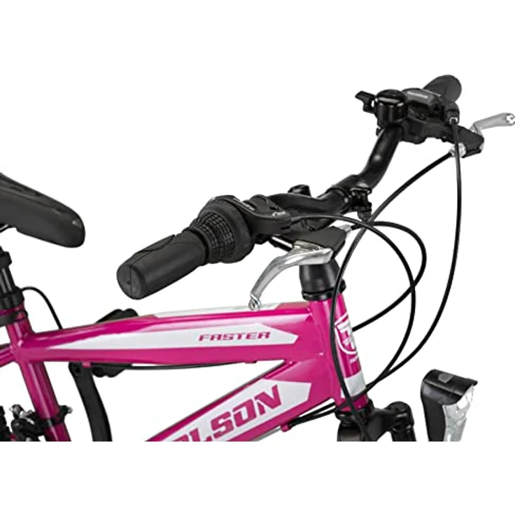 Talson 20 Zoll Fahrrad 18-Gang Shimano Mountainbike - mit Gabelfederung und Beleuchtung Neu Lila – Bild 2