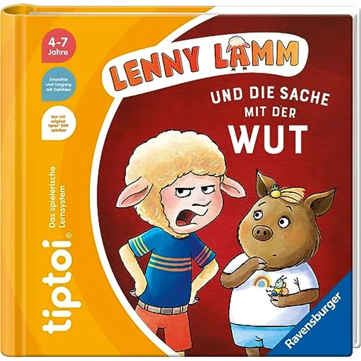 Ravensburger tiptoi® Buch - Lenny Lamm und die Sache mit der Wut, interaktive Erzählung über Emotionen für Kinder