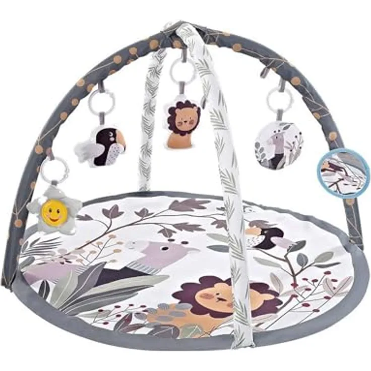Chipolino Spielbogen Tiere, Musikfunktion, 5 Hängespielzeuge, Krabbeldecke, Farbe:grau - Preisvergleich