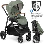 joie Versatrax Buggy & Sportwagen mit neuem Reifen-Design, bis 22 kg belastbar, mit Teleskopschieber, umsetzbarer Sitzeinheit, Adapter, Regenschutz & XXL-Zubehörpaket - Laurel inkl. Gratis Mobilitätsgarantie