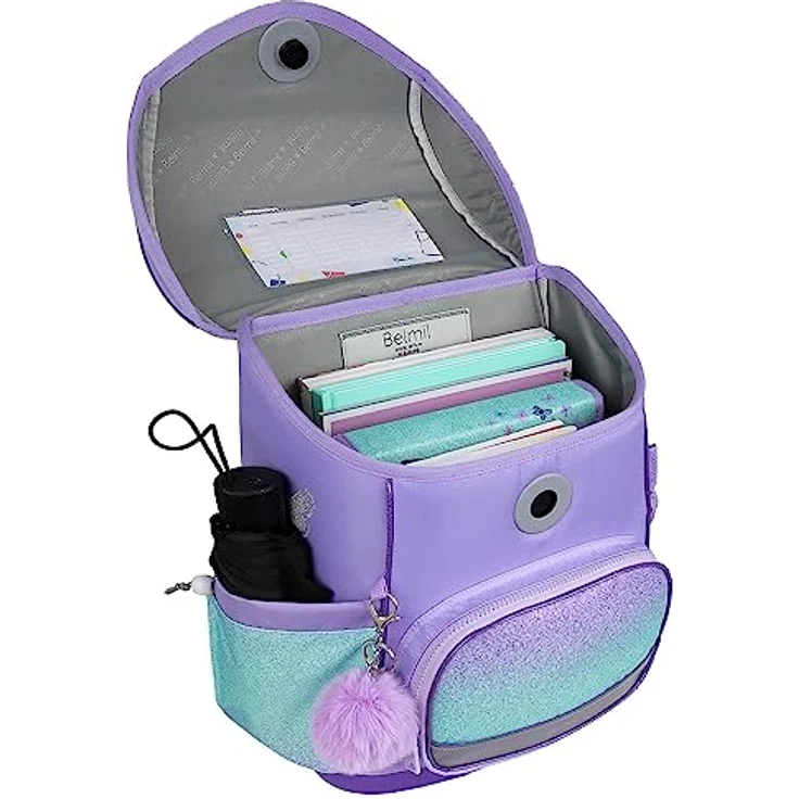 Belmil Compact Plus Schulranzen-Set 5-tlg., ergonomisch, 19 L Volumen, Grau, für Kinder ab 110 cm – Bild 9