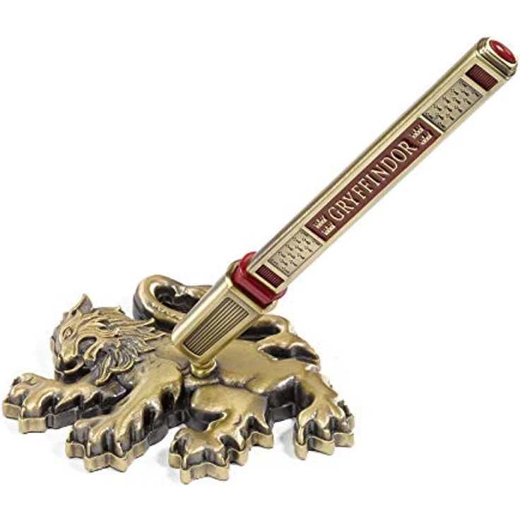 Noble Collection HP-Gryffindor House Pen and Desk Stand (NN8623), Füller mit 5 Tintenoptionen und hochwertigem Metallgehäuse, mehrfarbig, inklusive Geschenkbox – Bild 3