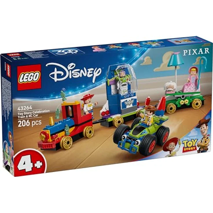 LEGO Disney Pixar 43264 Partyzug und Auto RC aus Toy Story, Bausatz mit 206 Teilen, inkl. Woody, Jessie, Porzellinchen und Buzz Lightyear, mehrfarbig – Bild 8