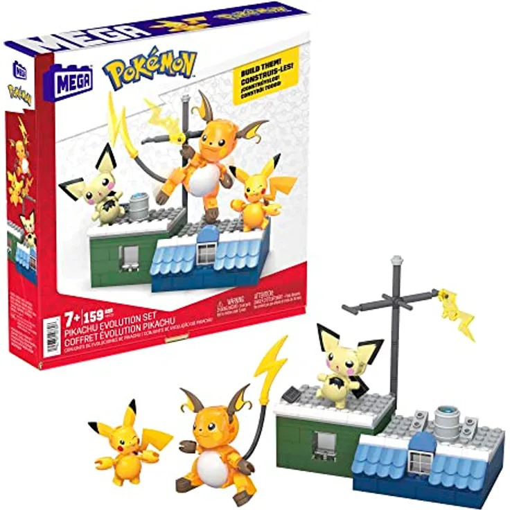 POKÉMON Pikachu - Evolutionsset mit Pichu, Pikachu und Raichu mit thematisch passender Umgebung und Battle-Effekt-Elementen, für Kinder ab 6 Jahren, HKT23