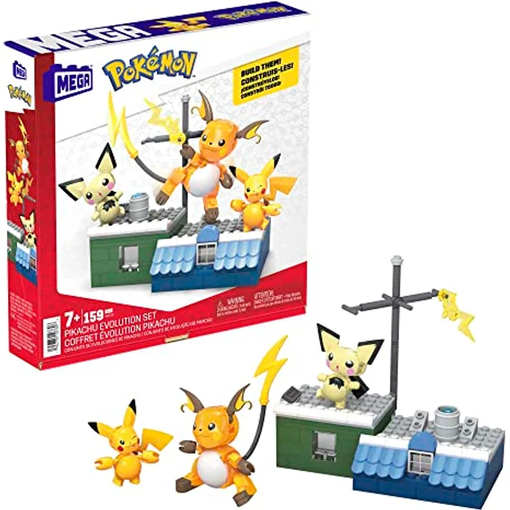 POKÉMON Pikachu - Evolutionsset mit Pichu, Pikachu und Raichu mit thematisch passender Umgebung und Battle-Effekt-Elementen, für Kinder ab 6 Jahren, HKT23 – Bild 1