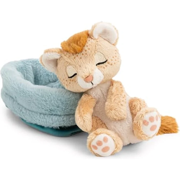 NICI Kuscheltier Löwe 12cm schlafend im blauen Körbchen, braun, weiches Plüschtier zum Kuscheln und Spielen, perfekte Geschenkidee für Kinder und Erwachsene - 62873 – Bild 3