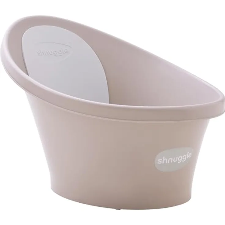 Shnuggle Babywanne für Neugeborene, mit integrierter Stützbeule und weicher Rückenlehne, inkl. Stecker, Taupe