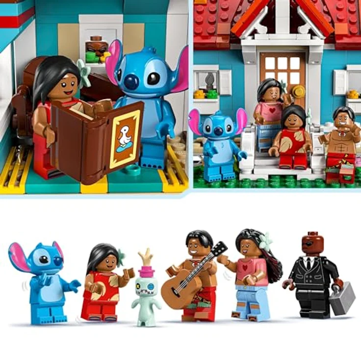 LEGO ǀ Disney Das Strandhaus aus „Lilo und Stitch“ - Bauspielzeug mit 6 Zimmern, Sternwarte, Raumschiff und 5 Minifiguren - Geburtstagsgeschenk für Mädchen & Jungen ab 9 Jahren und Fans 43268 – Bild 4
