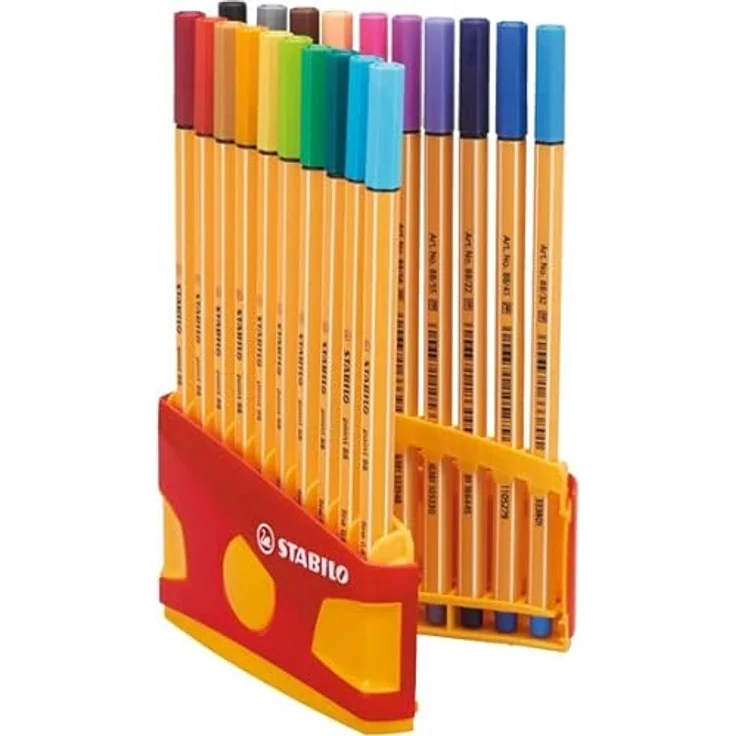 Fineliner - STABILO point 88 ColorParade - 20er Tischset in rot/orange - mit 20 verschiedenen Farben und Hängelasche – Bild 3