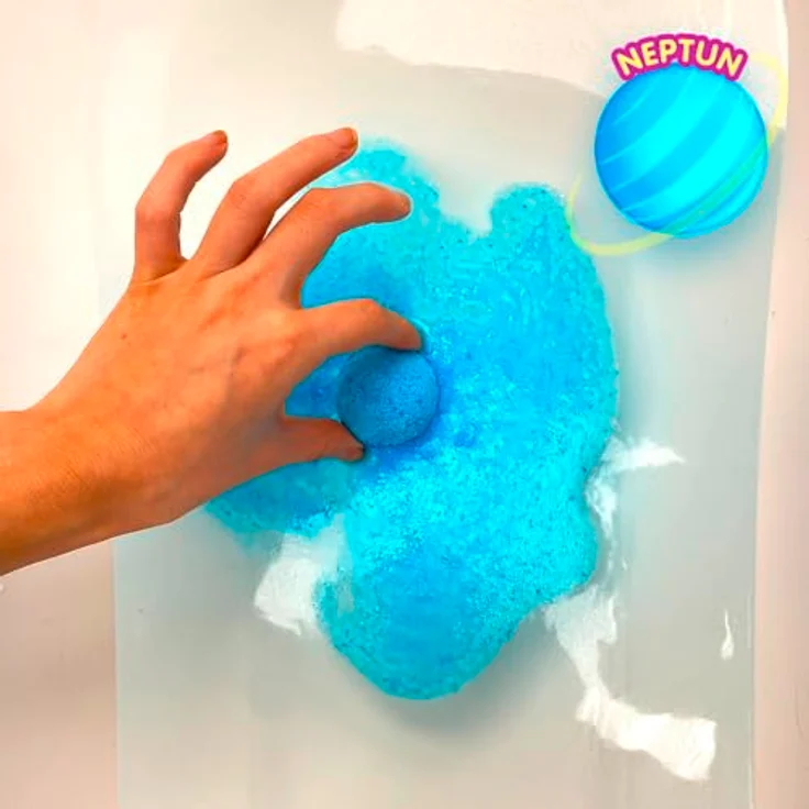 Simba Glibbi Space, 9 Badebomben inkl. Infokarten über die Planeten, Badespaß ab 3 Jahren, bunter Sprudelspaß im galaktischen Design – Bild 3