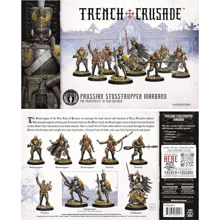 Archon Studio Graben Kreuzzug Preußisch Stosstruppen Kriegsminaturen Set, 32-mm-Minis, unlackiert und zerlegt, inklusive 28/32 mm Sockel für RPG und Tabletop Gaming – Bild 4