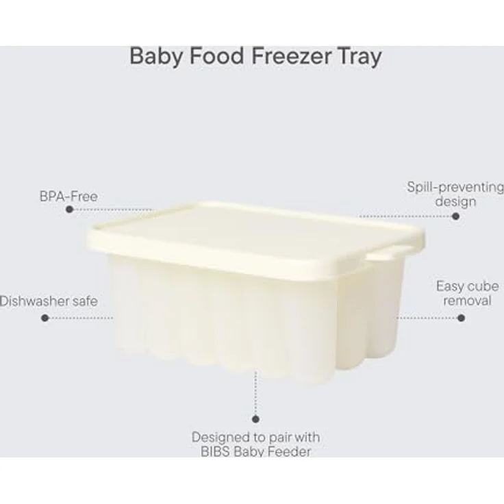 Bibs Baby Food Freezer Tray, Gefrierbehälter für Babynahrung in Ivory - BPA-frei, spülmaschinenfest, ideal für Portionierung – Bild 2