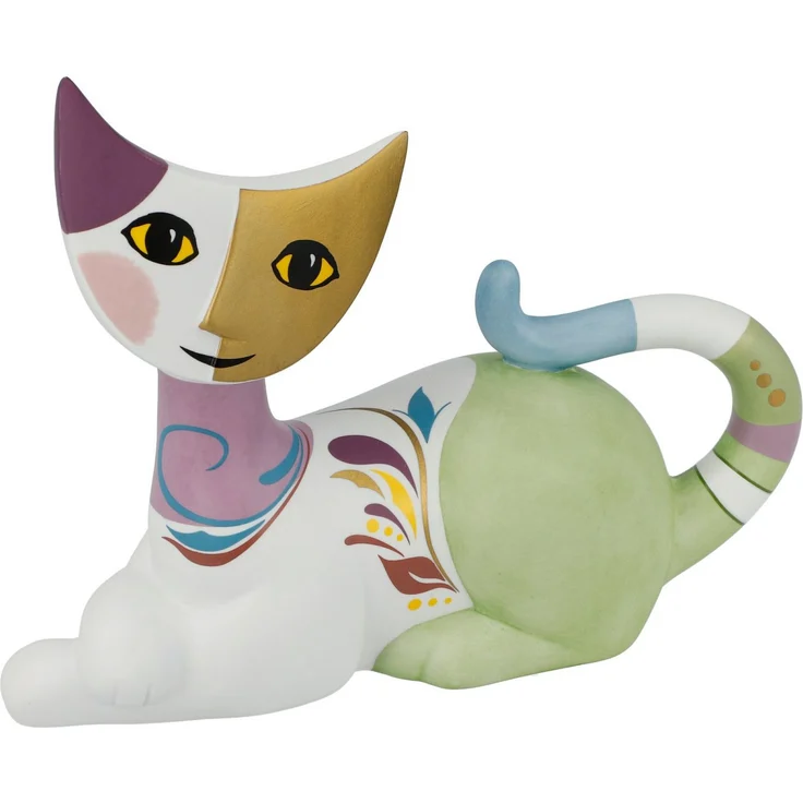 Goebel Sammelfigur Figur Rosina Wachtmeister - "Mara", Katze, dekorative Skulptur aus Biskuitporzellan, detailreich verziert, sommerliche Farben – Bild 1