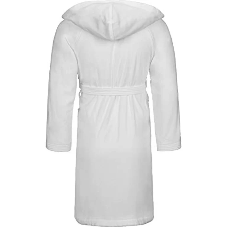 Vossen Unisex-Bademantel Texas, Webvelours, Kapuze, Gürtel, kürzere Länge - Blau – Bild 3