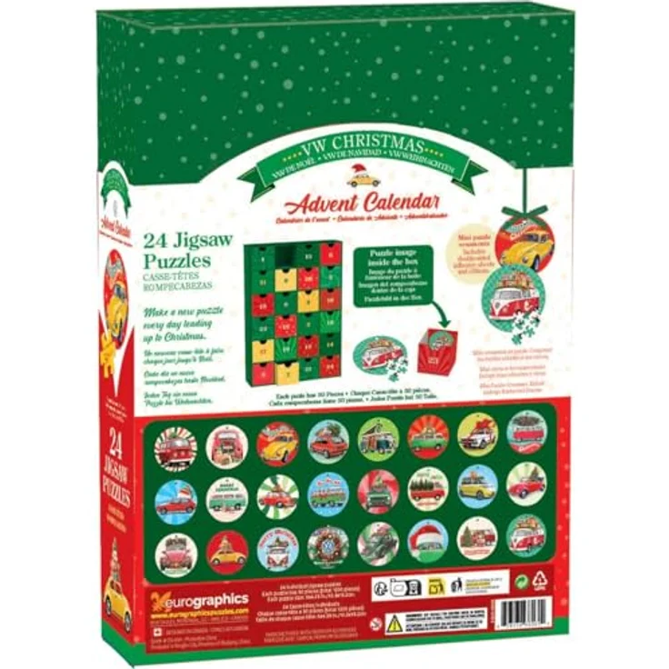 Eurographics Puzzle Advent Calendar - VW Christmas, 24-teiliges Puzzle für festliche Vorfreude – Bild 2