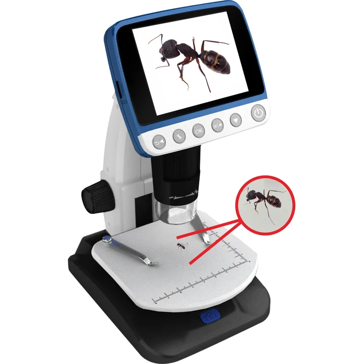 Reflecta DigiMicroscope Professional, Digital-Mikroskop mit 5 MP Auflösung, 8-fach LED Beleuchtung und 32GB microSD-Karten-Slot