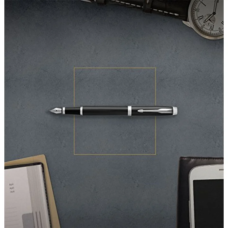 Parker Pen IM Black Lacquer C.C., Schreibstift mit stabiler Edelstahlfeder, Schwarz – Bild 2
