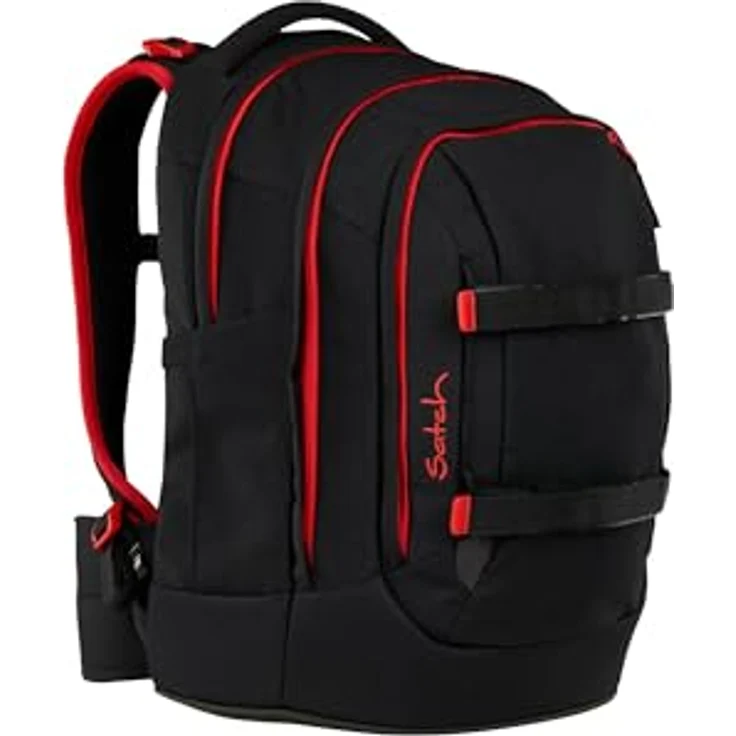 satch pack, ergonomischer Schulrucksack mit 30L Stauraum, standfest, individuell anpassbar, reflektierend, Fire Phantom - Schwarz – Bild 5