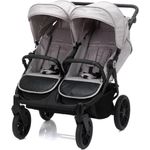 Fillikid Geschwister- & Zwillingskinderwagen Duette bis 22 kg mit Liegeposition & Knickschieber - Grau, inkl. Gratis Mobilitätsgarantie