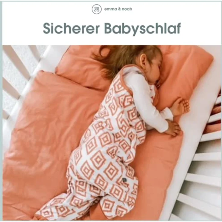 emma & noah Baby Schlafsack mit Füßen 2.5 TOG, Strampelsack für den Herbst und Winter, Bio-Baumwolle, OEKO-TEX Zertifiziert, Kuscheliger Schlafsack für Neugeborere (Floral Sand, 110 cm) – Bild 5