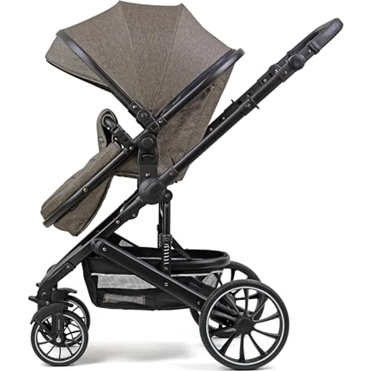 Pixini Kinderwagen Kalani 3in1 Kombikinderwagen, inkl. Babywanne & Buggy & Auto-Babyschale & Cupholder, dunkelbraun – Bild 5