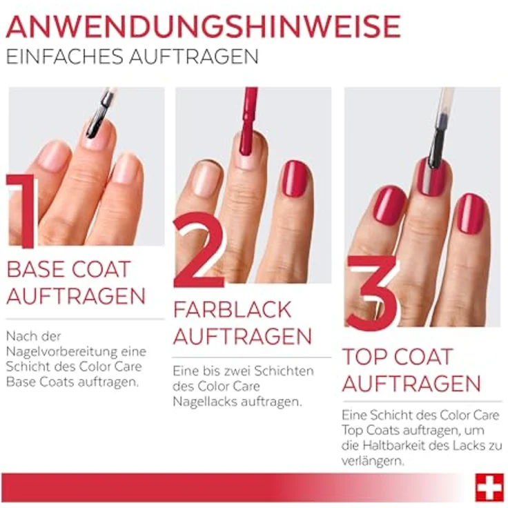 Poderm Vernis Color Care 363, Nagellack 8 ml mit Teebaumöl, Silizium und Biotin, Rouge Puissant – Bild 6