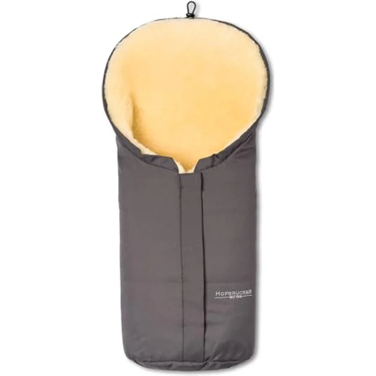 Hofbrucker Lammfell-Fußsack Eskimo für Babyschale, Kinderwagen und Buggy grau – Bild 2