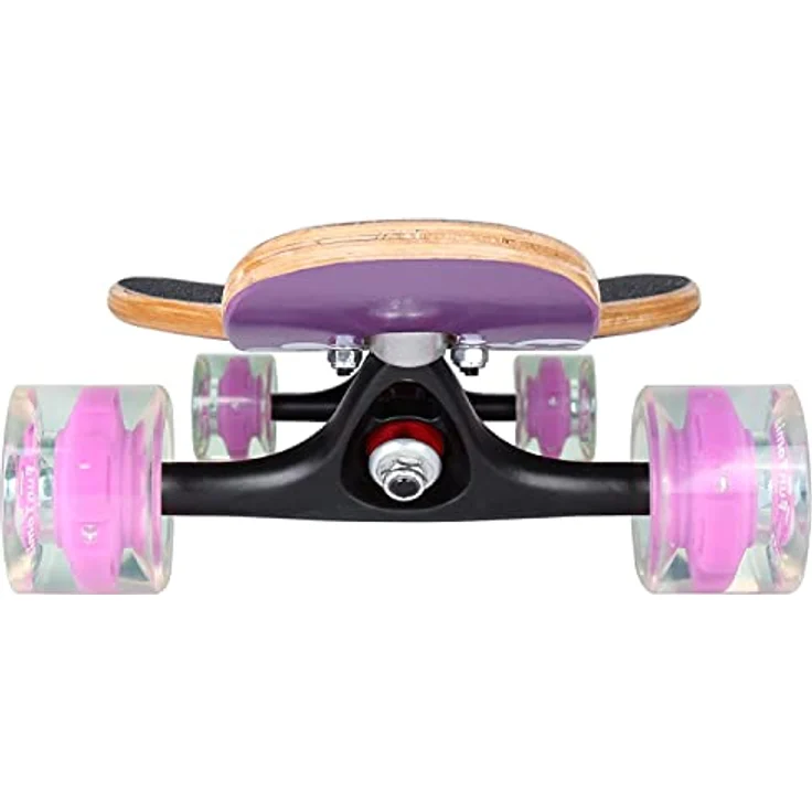 FunTomia Flex3 bis 68kg - Camber Longboard (lila Blume LED - Ahornholz) – Bild 3