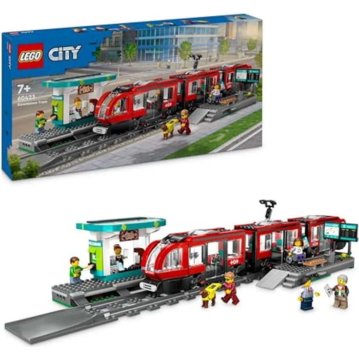 LEGO® Konstruktionsspielsteine Straßenbahn mit Haltestelle (60423), LEGO LEGO City, (811 St), Made in Europe – Bild 2