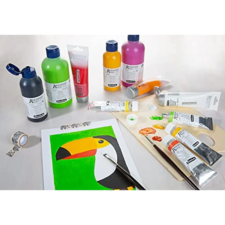Schmincke AKADEMIE Acryl color Kadmiumrotton, 500 ml Künstler-Acrylfarbe, brillant und deckend – Bild 5