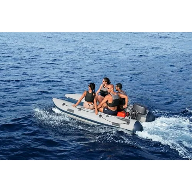 Bestway Hydro Force Beacon Elite, aufblasbares Schlauchboot (335 cm, 1 Pers.), katamaranförmig, durchstichfest, mit Aluminium-Bank und Ruder – Bild 4
