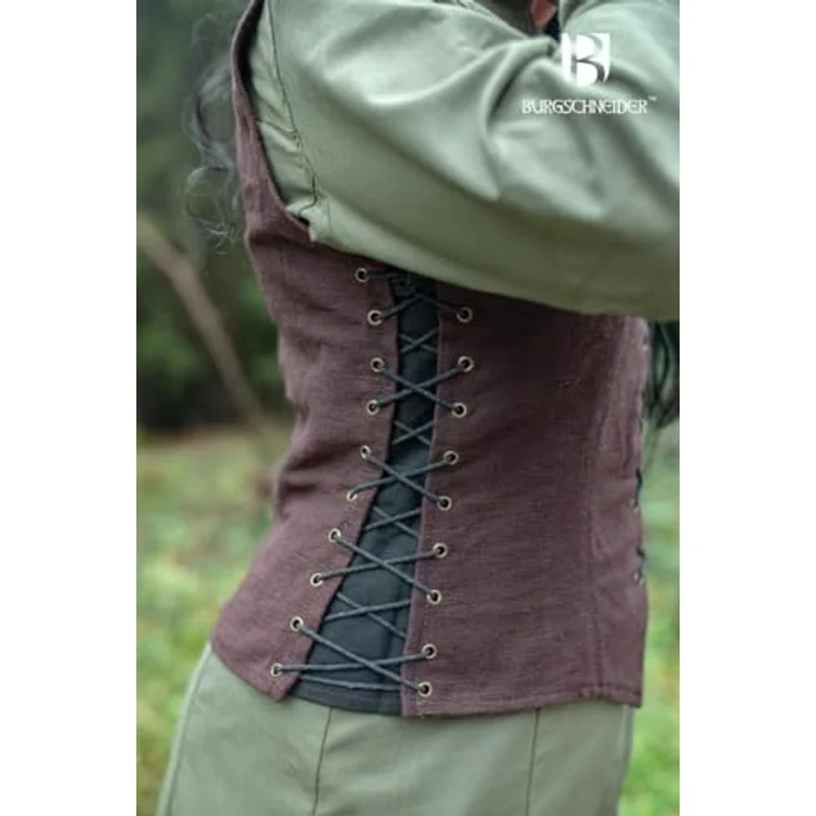 Burgschneider Weste Marian, Braun, XL, für Damen & Herren, aus Baumwolle, Mittelalter Fantasy Ranger – Bild 5