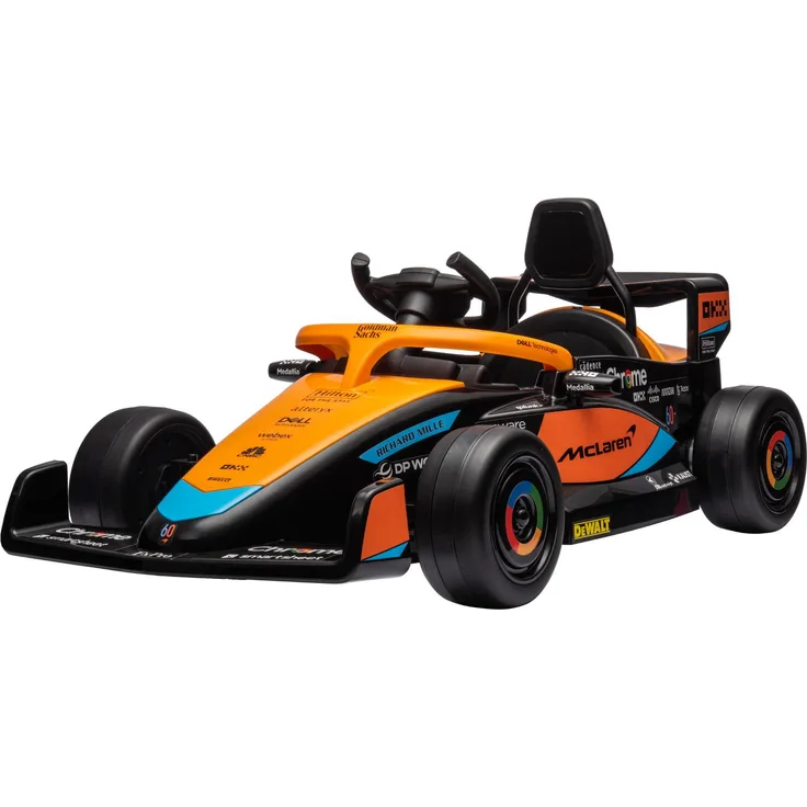 ECO TOYS Elektrisches McLaren Formel 1 Kinderauto, mit Fernbedienung, USB-Anschluss und verstellbarem Gurt, rot