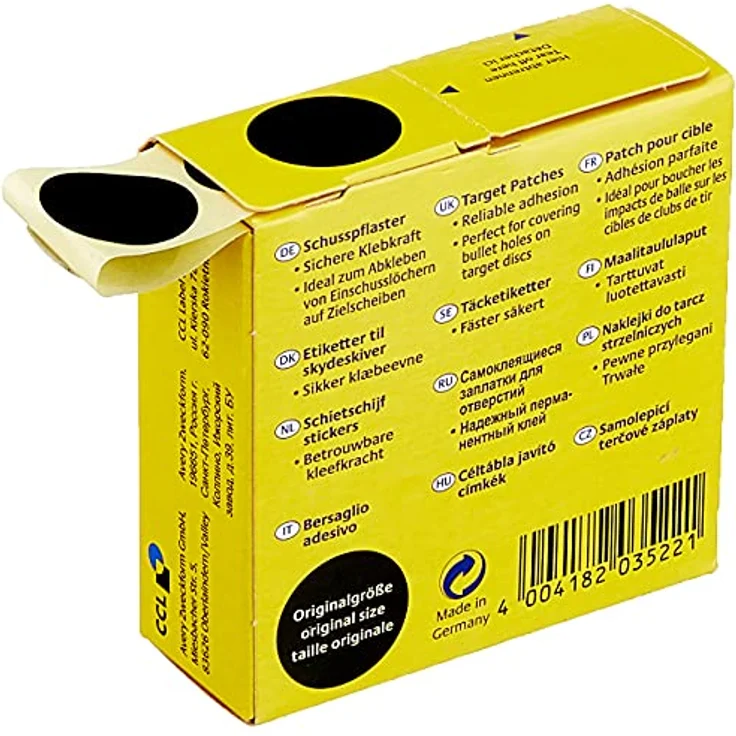 AVERY Zweckform 3522 Schusspflaster 1.000 Stück (Ø19mm, Zielscheibe, Schießsport, Schützensport, Schützenverein, runde Aufkleber, permanent, Markierungspunkt, im Spender) schwarz – Bild 2