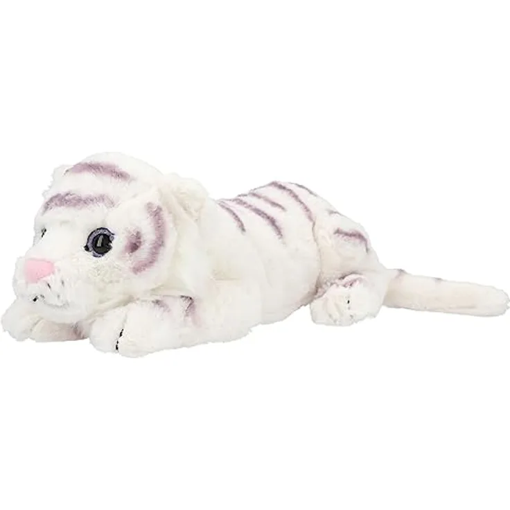 Depesche 12521 TOPModel Fantasy Tiger - Kuscheltier Tiger mit weißem Fell und Glitzeraugen, ca. 40 cm großer Plüschtiger