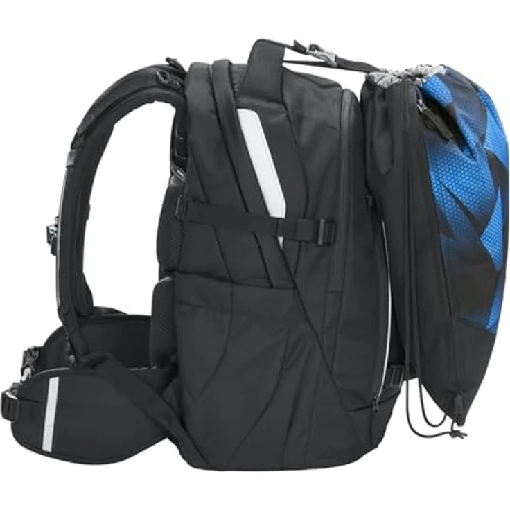 coocazoo Sportbeutel Electric Ice, Turnbeutel mit 10 l Volumen, reflektierend und aus recycelten Materialien – Bild 2
