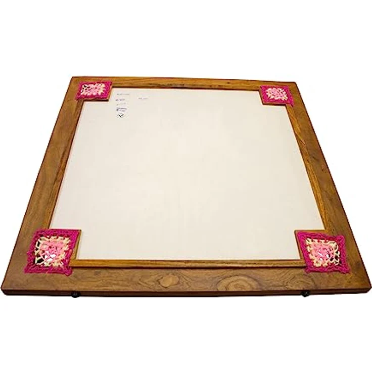 GICO Carrom Board Synco Professional Turnier Board 74x74 cm Spielfäche - 2980, Massiv-Hartholzrahmen, 12 mm starke Spielfläche, 24 Profi Spielsteine, Genius for Player, Turnier Ballstriker 15g – Bild 4