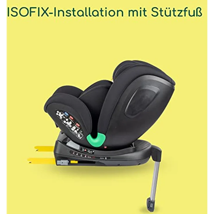 Bebeconfort EvolveFix Plus i-Size, Neugeborenes/Kleinkind/Kindersitz, ISOFIX-Kindersitz mit Stützbein, 360°-Kindersitz, ab Geburt bis zu 12 Jahren, bis 36 kg, 40-150 cm, Black Mist – Bild 4