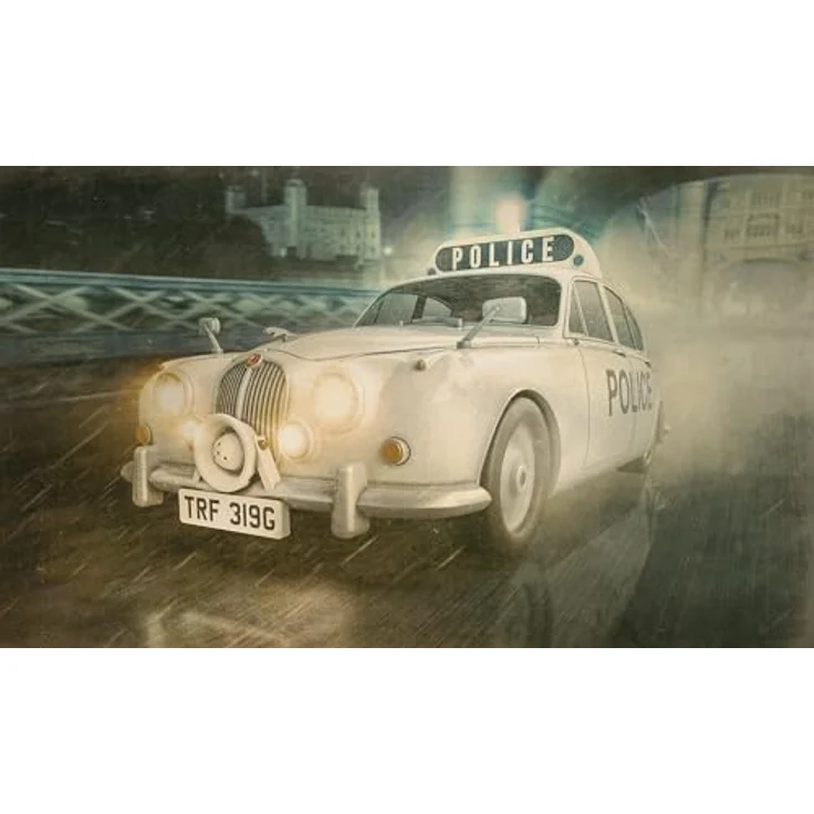 Scalextric Jaguar MK2 Police Edition, Modellrennwagen mit Blinklicht und Schildern – Bild 9