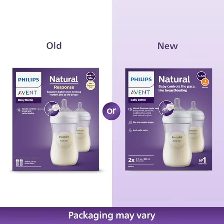 Philips Avent Babyflaschen Natural Response – 2x Babyflaschen, 260 ml, für Neugeborene ab 1 Monat, BPA-frei (Modell SCY903/02) – Bild 3