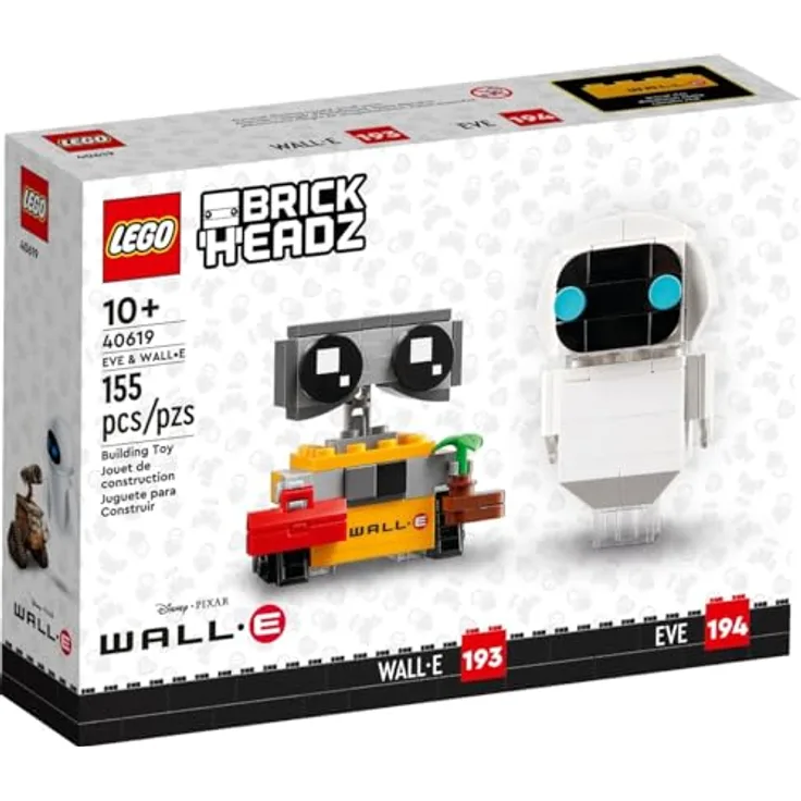 LEGO Brickheadz Disney Eve #194 und Wall-E #193 Set 40619, Mehrfarbig, 155 Teile