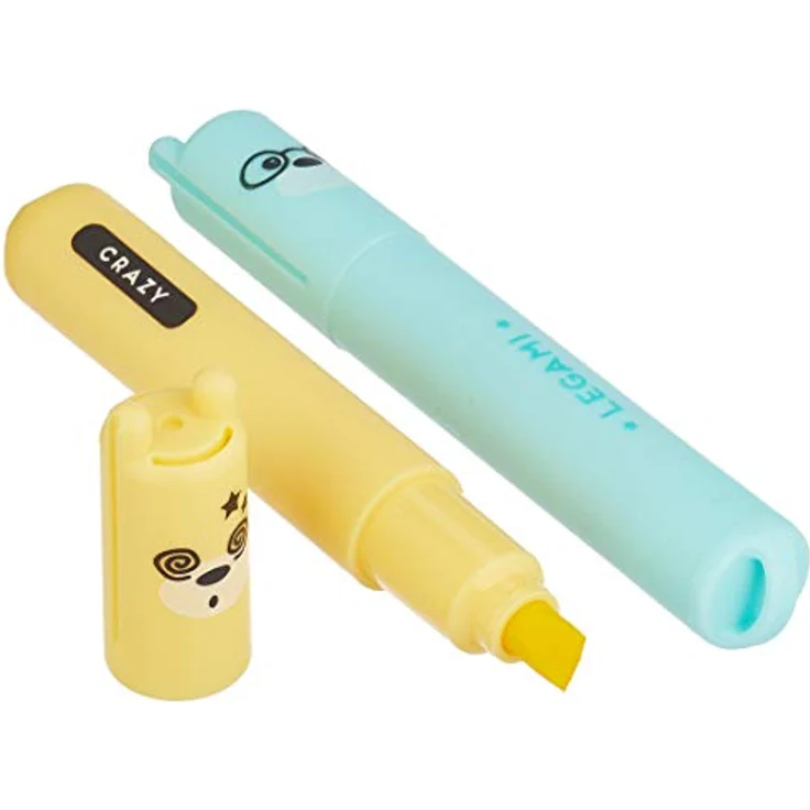 Legami - Teddy's Style, Set mit 6 Mini-Textmarkern, 1 x 7,5 cm, Gelb, Pfirsich, Rosa, Lila, Hellblau, Hellgrün, zum präzisen Unterstreichen und Markieren, Mehrfarbig 2 - Preisvergleich – Bild 3