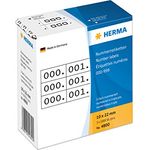 HERMA 4800 Nummernetiketten Zahlen 0-999, dreifach, 22 x 10 mm, 3000 Stück, selbstklebend, matt, 3fach fortlaufende Zahlenetiketten Anlagenummern aus Papier in Spenderbox, weiß