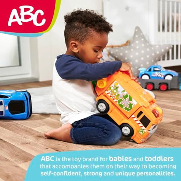 Dickie Toys ABC - Jays Jump N Fun Tower, Auto-Rennbahn für Kleinkinder ab 1 Jahr mit Looping, Schanze & 2 Spielzeugautos, 66x72x64 cm – Bild 5