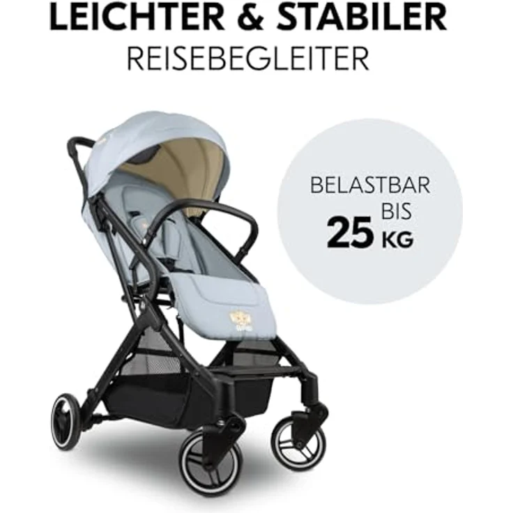 Hauck Kinder-Buggy Travel N Care, Simba grey, leicht, bis 22 kg belastbar, inkl. Schulter-Tragegrut – Bild 3