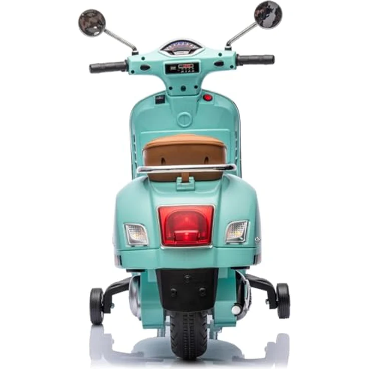 Sun Baby Vespa Maxi, Elektrischer Kinderroller mit 12V Akku, Licht, Sound und stabiler Konstruktion, türkis – Bild 7