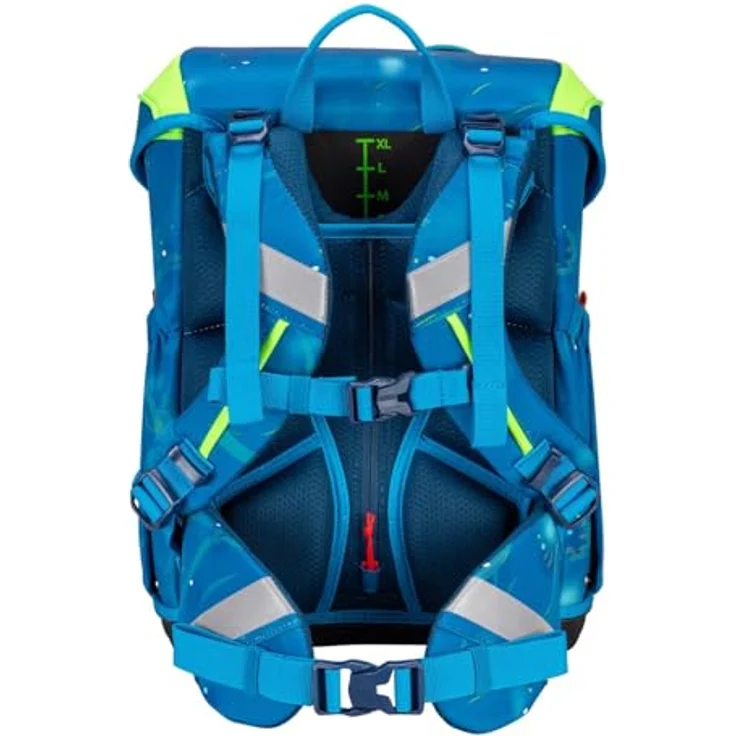 Scout Schulranzen Scout Neo Set Deep Sea, ergonomisch mit hervorragender Sichtbarkeit, inklusive Sportbeutel und Federmäppchen – Bild 4